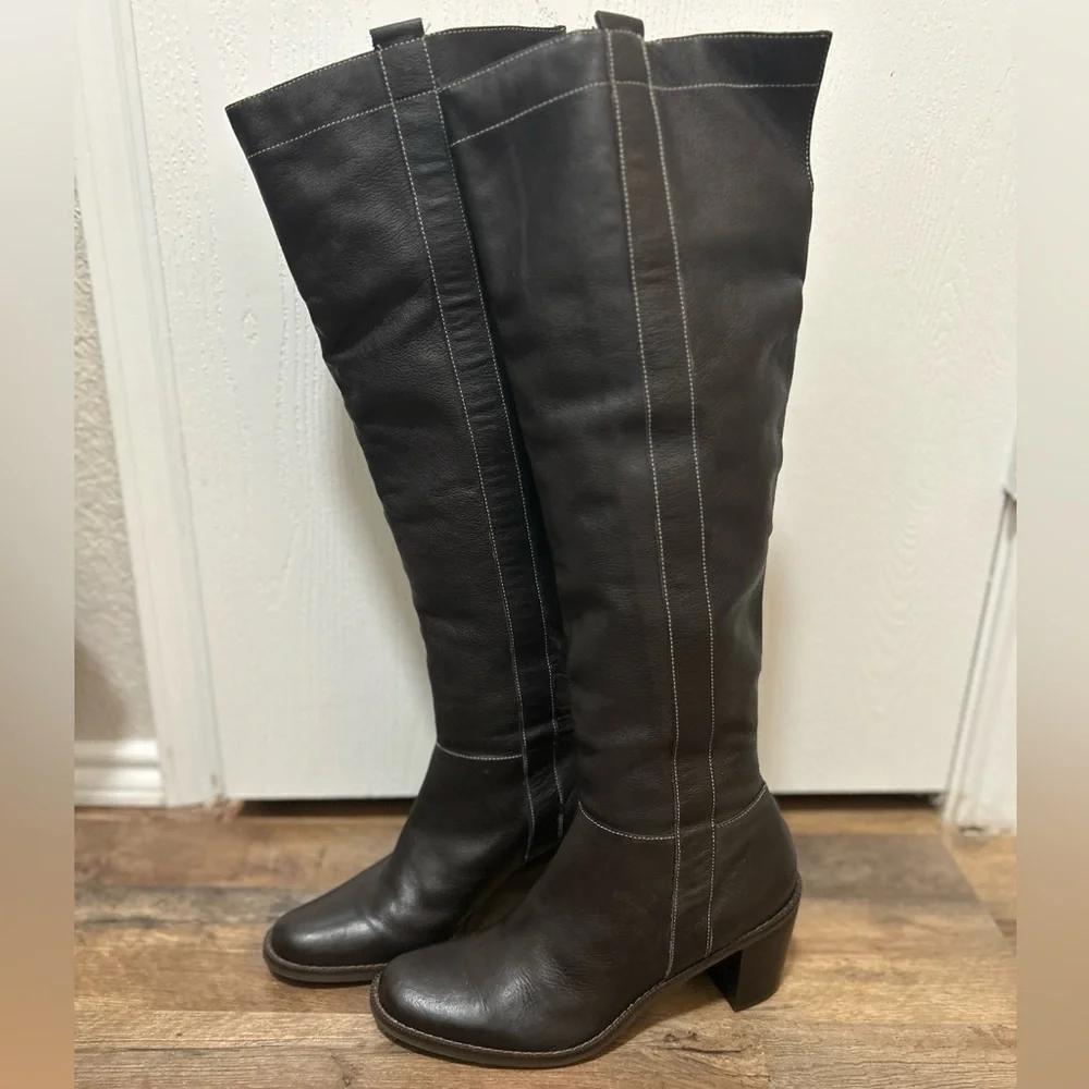 Matisse Lexi Leather Riding Boot Dark Brown Size 10